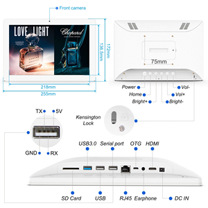 WF1028T настенное крепление цифровая вывеска 10,1 дюймов сенсорный экран <span class=keywords><strong>Android</strong></span> 11 2 + 16 ГБ oe опционально аккумулятор планшет для рекламного дисплея - Product Image 5