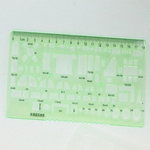 Mẫu Nhựa Đo Lường Mẫu Vẽ Hình Học Thước Kẻ Khuôn Mẫu Thiết Kế Trang Sức Xây Dựng Bộ Màu Xanh Lá Cây Trong Suốt Cho Văn Phòng - Product Image 2