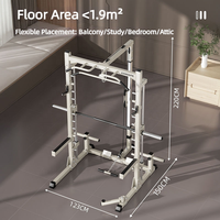 PINJIAN Machine Smith Réglable Tout-en-un avec Rack de Musculation et Blocs de Poids pour Salle de Sport à Domicile