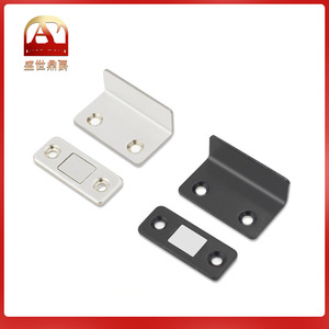 Loquet magnétique en forme de L pour portes coulissantes de placard, en acier laminé à froid nickelé, design minimaliste - Product Image 5