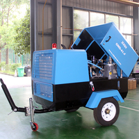 Compresseur d'air diesel portable à vis ZIQI 41KW 55HP 185CFM, machine remorquable 7Bar 8Bar pour forage de roche et de puits