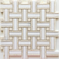 Mosaïque en marbre blanc doré, carrelage classique en nid d'abeille, crédence de cuisine, mur de salle de bain, beige, mur intérieur d'hôtel