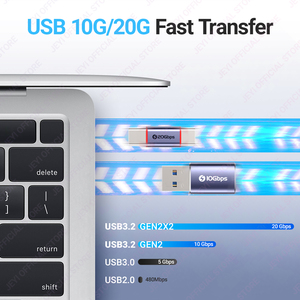 JEYI 공장 20Gbps USB-C USB-C 및 10Gbps USB-A 어댑터 세트 PD 고속 충전 및 OTG 직접 재고 - Product Image 5