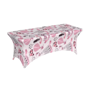 Luxe Romantique Paris Tour Eiffel Nappes De Mariage Rectangulaire Équipé Stretch Spandex Couverture De Table pour Banquets - Product Image 1