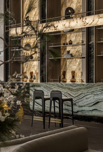 Bancone in Marmo Verde Moderno Shangri <span class=keywords><strong>La</strong></span> Jade Personalizzabile di Lusso con Garanzia di 1 Anno per Reception di Hotel - Product Image 2