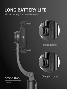 2024 portátil Selfie Stick Gimbal <span class=keywords><strong>estabilizador</strong></span> 360 rotación trípode remoto inalámbrico para Smartphone para YouTube Live Video plástico - Product Image 5