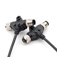 Type T M12 Mâle Femelle 1 Mètre PVC NMEA2000 Connecteurs Répartiteur 5PIN 22AWG 24AWG 5 6 8 Broches B Code Câble Distributeur
