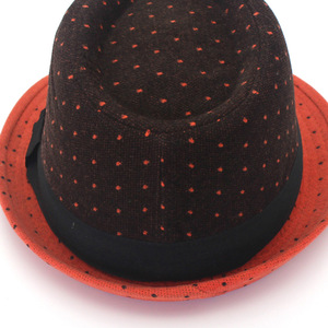 Men's Wool Fedora Hat Red Dot Pattern <b>Sunscreen</b> Spring Formal Hat - Product Image 1