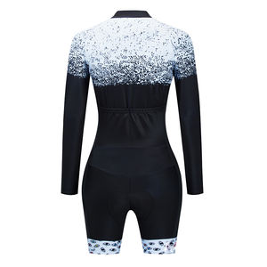 Traje de Triatlón de <span class=keywords><strong>manga</strong></span> <span class=keywords><strong>larga</strong></span> para mujer, mono de una pieza para Ciclismo de montaña - Product Image 2
