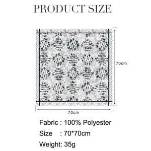 Pañuelo Cuadrado de Seda Sintética de 70x70cm, Bandana Ligera con Protección UV para Verano, Pañuelo Grande con Estampado para Cabello y Cuello para Mujer, Venta al Por Mayor - Product Image 6