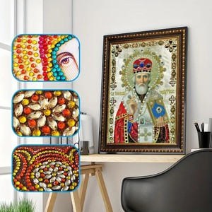 Kit Pittura Diamante 5D Fai <span class=keywords><strong>da</strong></span> Te Grande con Motivo a Mosaico di San Nicola, Ricamo a Diamante, Stile Orientale - Product Image 3