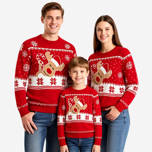 Matching Family Christmas Sweaters for Holiday Party Photos, Santa Claus Tree Graphic Xmas <strong>Jumpers</strong> for Family - Product Image 2