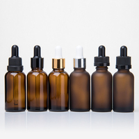 Vente flash : flacon compte-gouttes en verre ambré de 15 ml et 30 ml avec bouchon noir pour huile essentielle