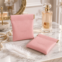 Pochette de rangement auto-fermante à clip pour câbles et écouteurs, trousse de maquillage en PU, mini sac portable pour rouge à lèvres et cosmétiques, usage domestique