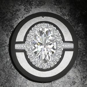 Anillo de Moissanita de Lujo de Proveedor de Joyería, Plata de Ley S925 Chapada en Platino, Forma Ovalada de Huevo, Anillos de Compromiso para Mujer con Engaste de Puntas - Product Image 2