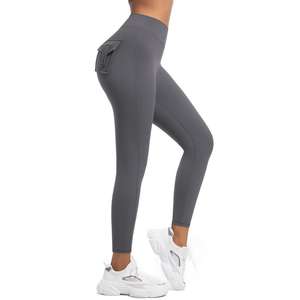 Pantalones de Yoga de cintura alta para mujer para gimnasio Correr Fitness Pantalones de yoga sin costuras con bolsillos Leggings de yoga - Product Image 1