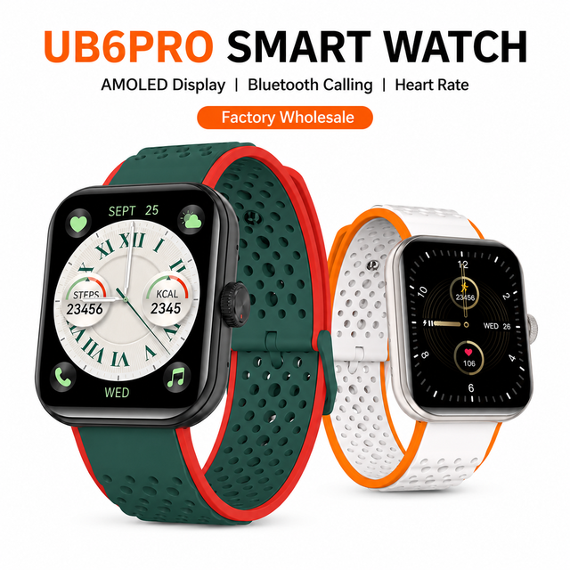 OEM Factory UB6Pro Square AMOLED Custom Smart Watch Calling Heart Rate Fitness Tracker for Women or Men