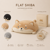 Ultra Weiches Kawaii Flaches Shiba Inu Plüschtier in Liegeposition für Ästhetische Raumdekoration Geburtstagsgeschenk