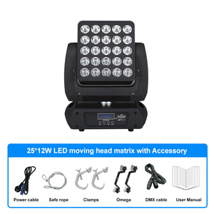Nhà máy cung cấp giá thấp hơn Big Power LED Đèn sân khấu di chuyển đầu ánh sáng 25 cái * 12 wát LED ma trận với DMX - Product Image 5