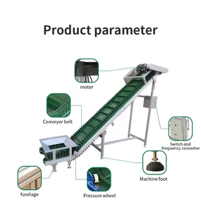 MINSEN sollevamento inclinazione arrampicata secchio elevatore PVC gonna laterale nastro trasportatore per merci alla rinfusa o confezionate