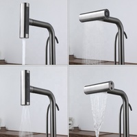Robinet de cuisine cascade populaire à quatre fonctions Robinets d'évier à trou unique en acier inoxydable 304 Robinets de cuisine chauds et froids