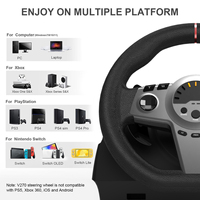Nouveau Volant de Course de Jeu 2023 avec Fonction Audio et Pédales pour Xbox One, PS3, PS4, PC, Nintendo Switch – TOPWOLF