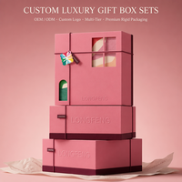 Boîte-cadeau rigide de luxe rose haut de gamme avec ruban, deux pièces, pour bijoux, mariage, personnalisable, OEM, recyclée
