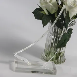 Yageli الصين مصنع حجم مخصص تصميم واضح شفاف الاكريليك شبكي جوائز كأس زجاجي الفراغات بالجملة