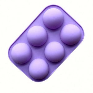 Moule en silicone écologique à 6 cavités en forme de demi-boule pour base de gâteau, bougie et savon, échantillon gratuit, fabrication OEM/ODM - Product Image 2