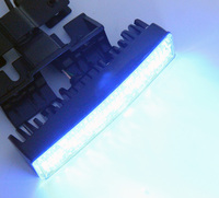 Luces estroboscópicas de emergencia de 12V, estroboscópicas azules, luz de advertencia de parrilla de tablero de cubierta ultradelgada, luz intermitente de precaución para vehículos