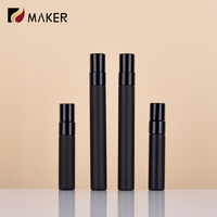 5ml 10ml noir mat distributeur portable mini échantillon vide fine brume voyage verre décantation atomiseur bouteille de parfum avec vis de pulvérisation