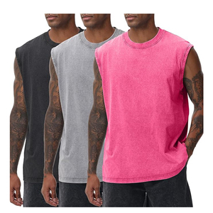 <span class=keywords><strong>Camiseta</strong></span> sin mangas de algodón para <span class=keywords><strong>hombre</strong></span>, talla grande, con logo de fábrica OEM, transpirable, cuello redondo, deportiva, para culturismo y gimnasio - Product Image 3