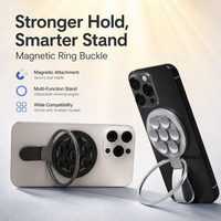 Support magnétique pliable pour téléphone avec anneau et sangle de maintien pour lit et bureau, universel de 4 à 7,2 pouces