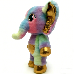 Peluche d'éléphant, peluche d'éléphant scintillante, peluche dégradée arc-en-ciel, peluche à accents métalliques, peluche d'éléphant fantastique - Product Image 2