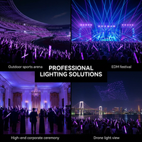 Bâton lumineux LED RGB synchronisé de 38 cm, portée de 250 m, programmable DMX, télécommande, piles AAA, 3 pièces, 7-10 heures, concerts en stade