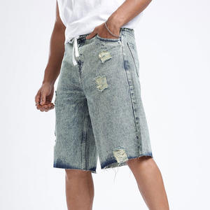 กางเกงขาสั้นลำลองผู้ชายสไตล์ใหม่ปี 2026 แบบขาดๆ แห้งเร็ว ไม่ยับ ลายเรียบ สำหรับกิจกรรมกลางแจ้ง - Product Image 3