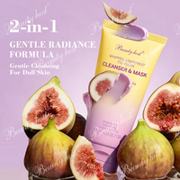 Ensemble Nettoyant et Masque Végan 2-en-1 Fouetté Pamplemousse Figue Arbre à Thé Camélia Baies Nettoyage en Profondeur Éclaircissant Contrôle du Sébum Lavant Visage