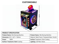 Mini borne d'arcade de boxe King, faible consommation, cabinet métallique, machine de test de force de frappe pour les salles de jeux branchées