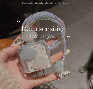 Cable DE DATOS DE PROTECCIÓN DE cargador rápido de teléfono de dibujos animados de lujo 3D cuerda de bobinado para Iphone 18W 20W cubierta protectora de adaptador de corriente - Product Image 2