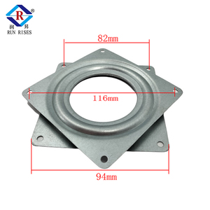Plaque <span class=keywords><strong>pivotante</strong></span> carrée de remplacement en métal Lazy Susan Bearing Turntable TV Rack Desk Seat Swivel Plate - Product Image 1