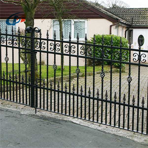 Siyah Spearhead dekoratif Metal çit villa ferforje korkuluk toz kaplama düşük bakım sıcak daldırma kolay kapıları çit - Product Image 6