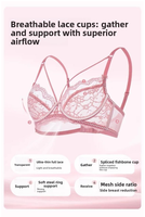 Ensemble soutien-gorge balconnet à armatures et culotte coquine en dentelle japonaise sexy pour femme, non doublé, transparent, à bretelles, festonné, tailles 32-40, 4 couleurs