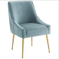 Edelstahl Leder Gepolsterter Esszimmerstuhl Modernes Minimalistisches Design Weiche Polsterung Weiße Rückenlehne für Hotel Restaurant