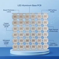 Base en aluminium LED PCB MCPCB 1,2 mm 25 UM Cuivre Finition OSP Haute conductivité thermique pour l'éclairage