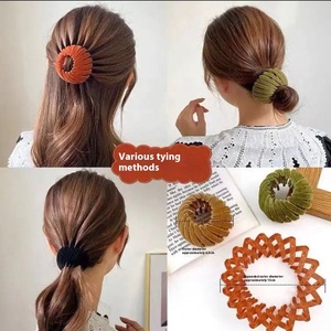 Velvet Expandable <strong>Hair</strong> Bun Claw <strong>Clip</strong> for Women Girls Stretchable <strong>Bird</strong> <strong>Nest</strong> Shape Fixed Claws for Updo High Ponytail <strong>Hair</strong> Loops - Product Image 3