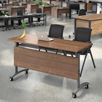 Table d'entraînement moderne et portable Bureau de réunion pliable avec finition en bois Mobilier d'apprentissage et de formation