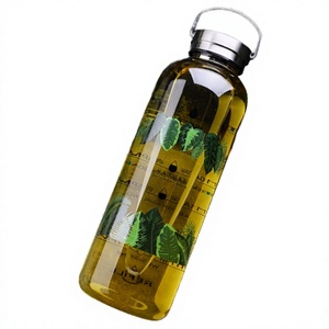 Bouteille d'eau en verre à large ouverture Hodeang 301-400 ml, anti-fuite, pour boissons chaudes/froides, design minimaliste, poignée intégrée, utilisation en extérieur - Product Image 3