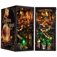 Magic House - Juguete de Madera para Hacer uno Mismo, Sujetalibros, Rompecabezas 3D, Modelo Artístico Creativo, Regalo de Cumpleaños, Diseño Original, Menos de 50 Piezas