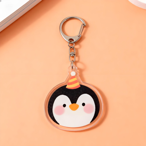Factory Custom Manufacturer Make Your Own Plastic Keyrings Custom Cartoon Anime Cat UV Printing clear Acrylic Keychain