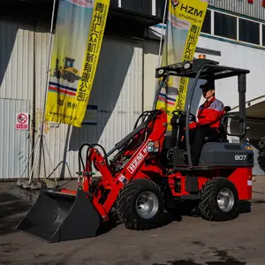 Minicargadora de ruedas de techo solar Hzm 807 de alta calidad a la venta con motor YANMAR